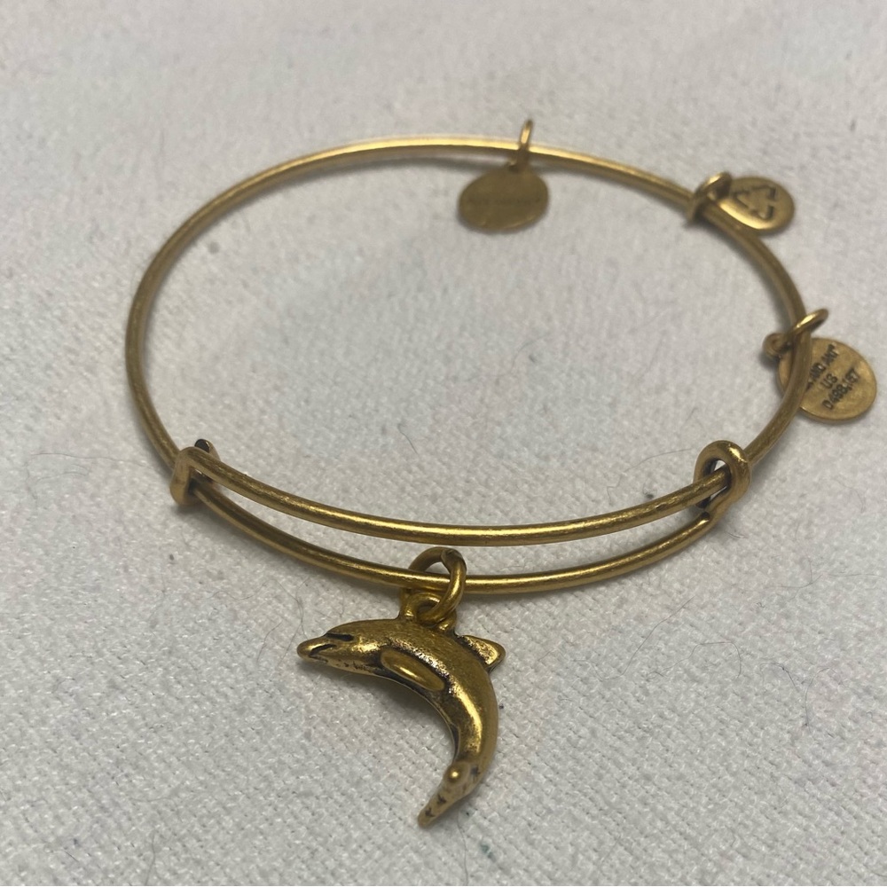 Alex and Ani Gold Dolphin Charm Bangle